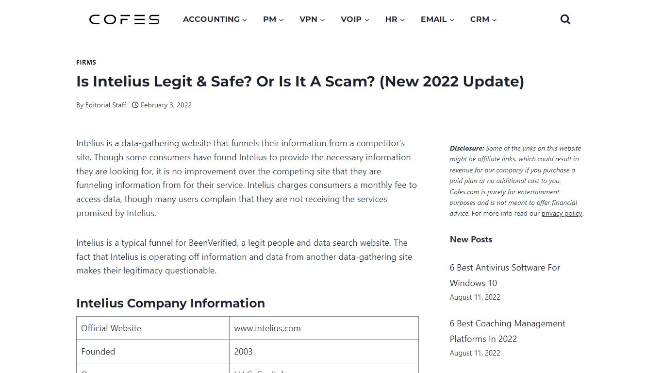 Is Intelius Legit & Safe? Or Is It A Scam? (New 2022 Update) - COFES.COM